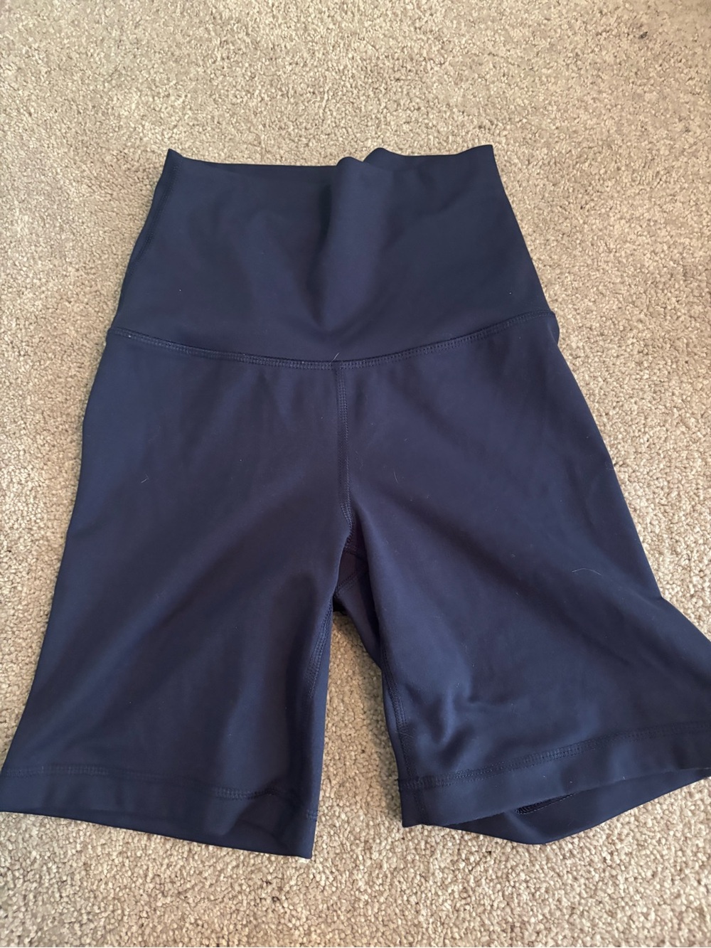 High-Waist Navy Women’s Bike Shorts Yogalicious